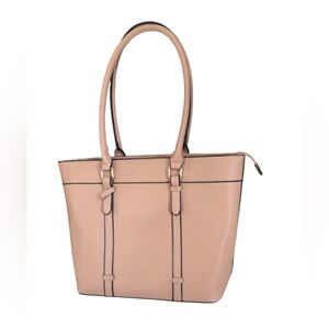 Blush Pink Tote with Textured Finish and Spacious Design